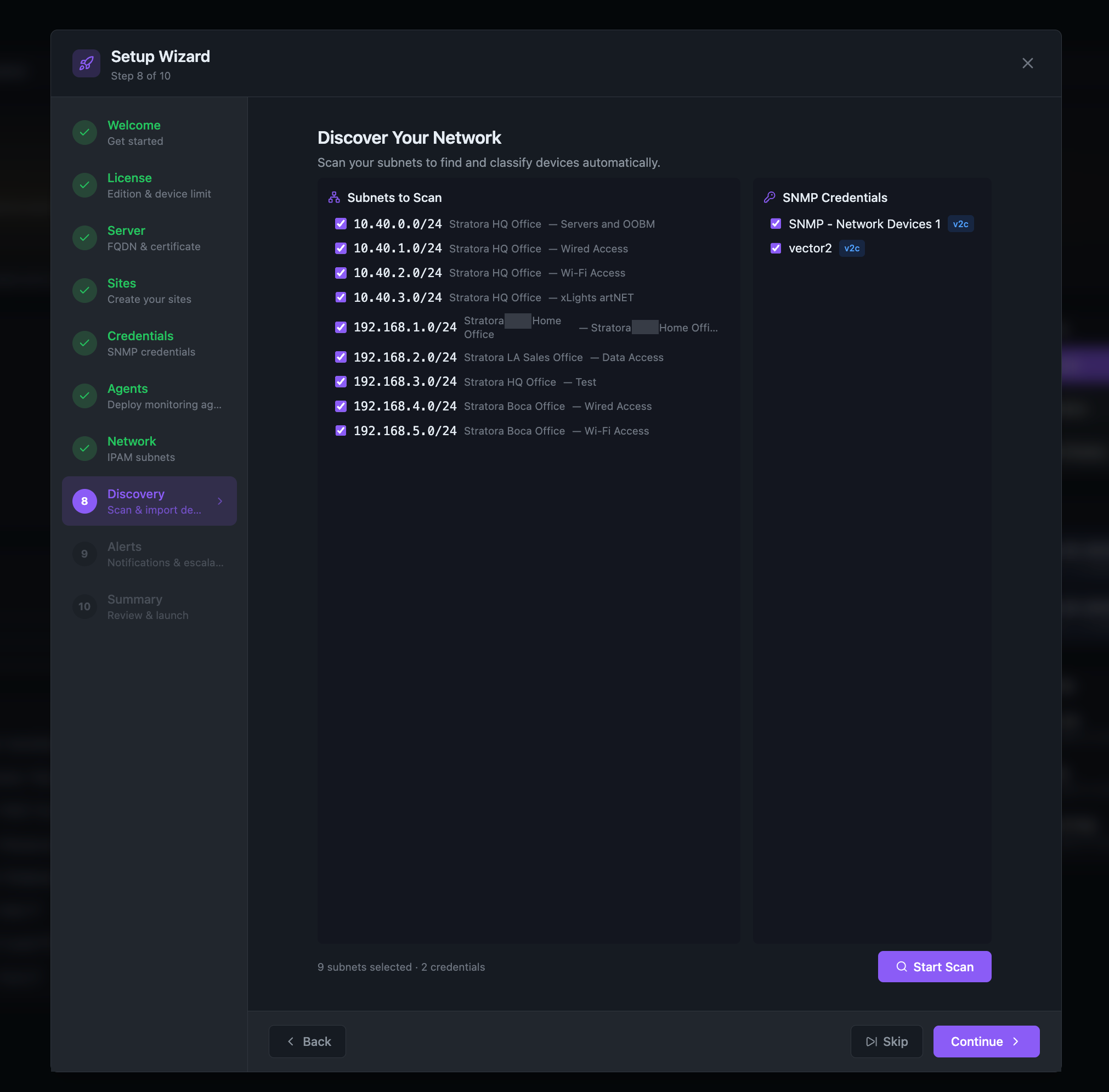 Setup Wizard — Step 8: Discovery